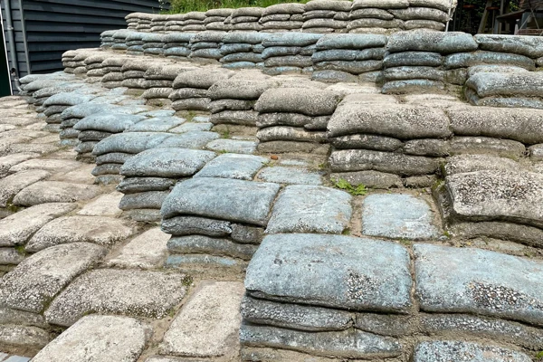 Detail van de verouderde look met contouren van het jute zichtbaar